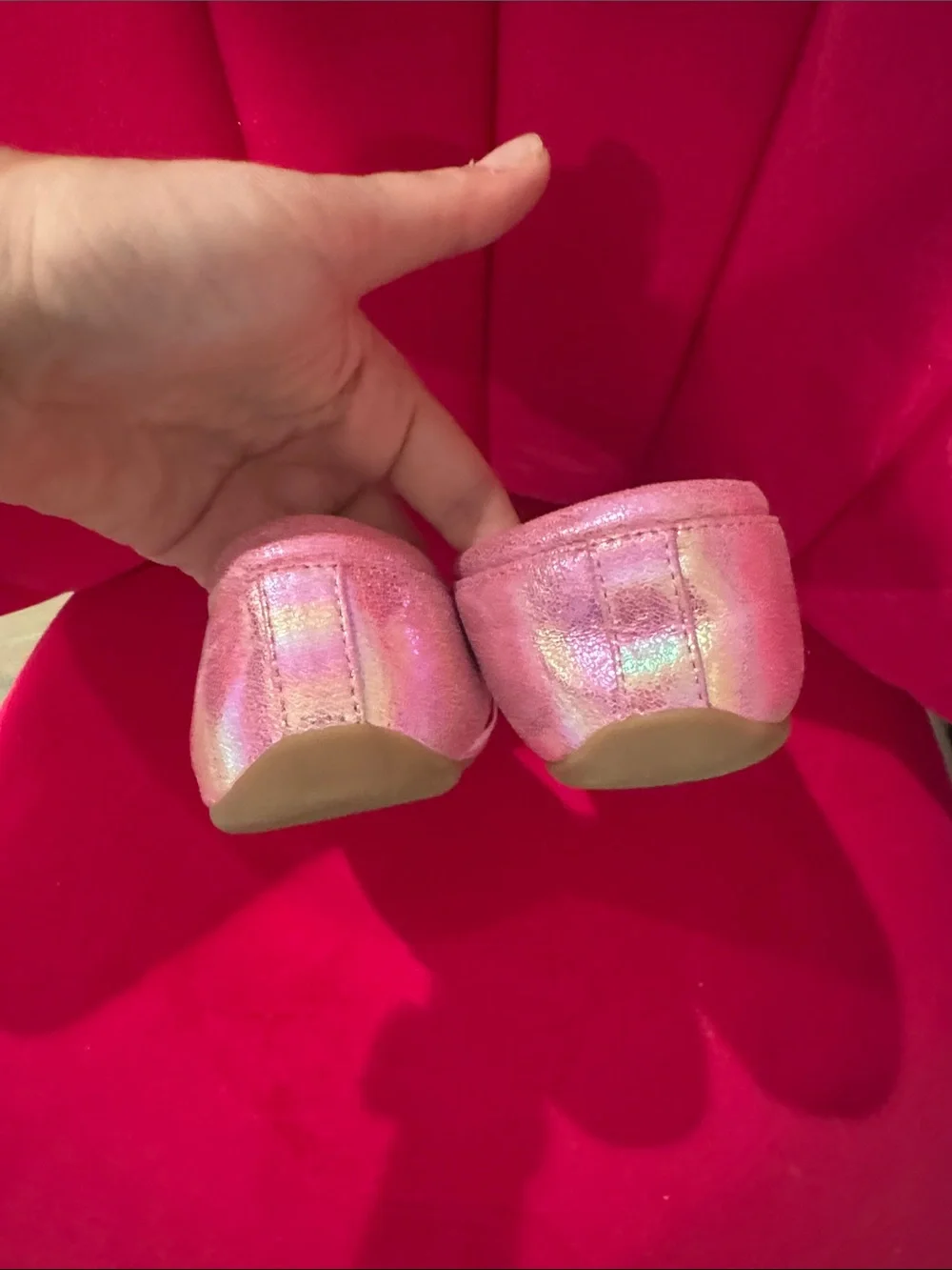 Livie & Luca Shimmery Pink Girls' Mary Jane Flats barely worn great condition